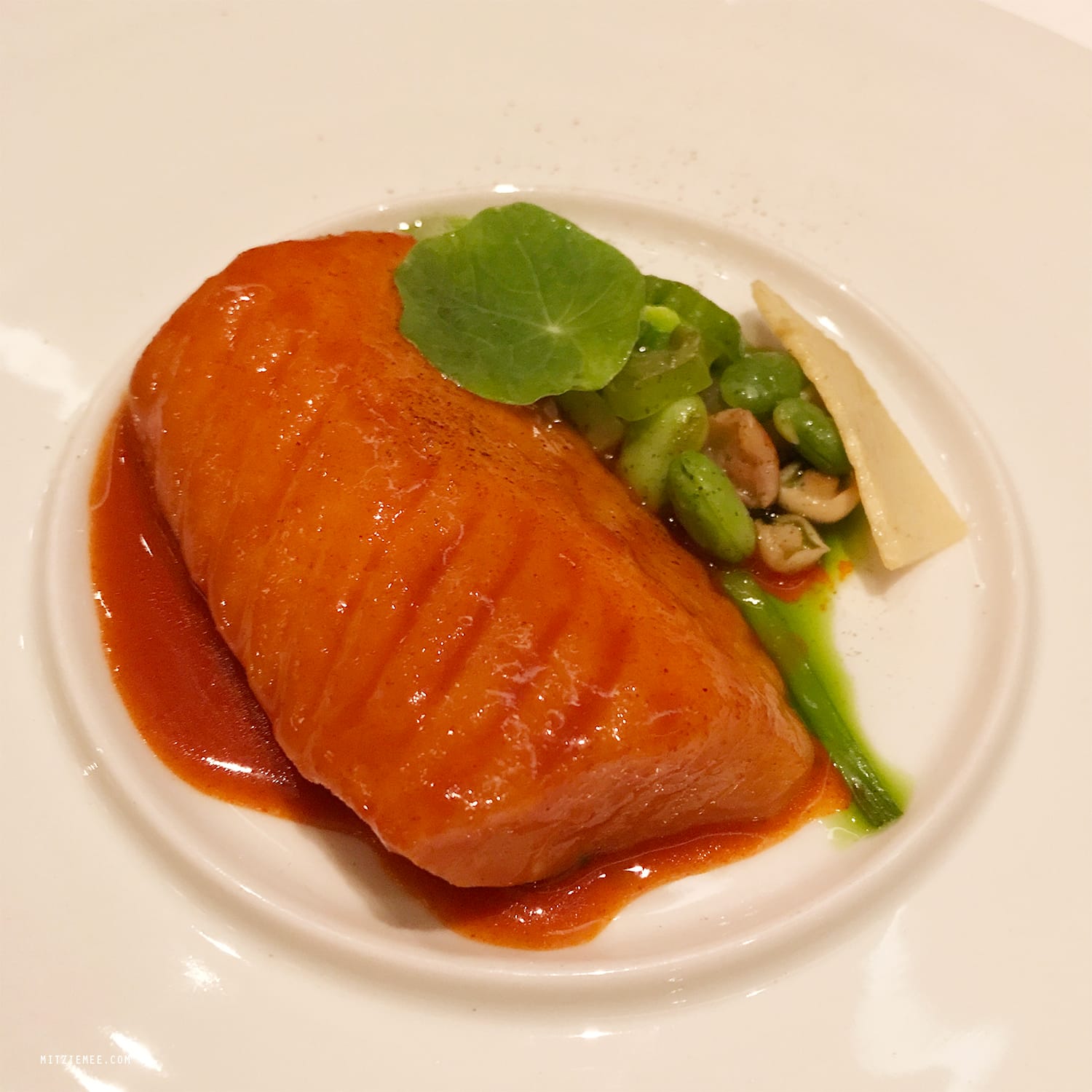 Black cod with red pepper soy and bamboo shot, Jungsik, New York City