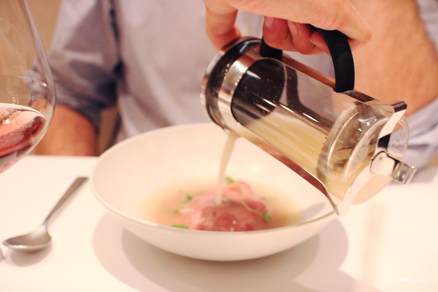 Foie gras mandoo at Jungsik, Korean restaurant in New York City