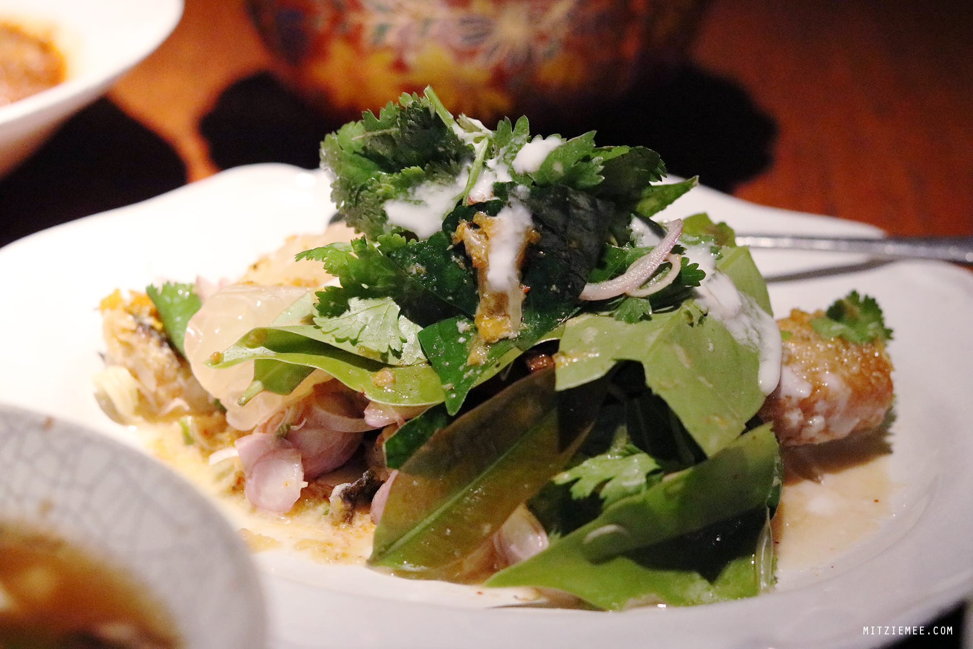 Pomelo salad at Nahm, Bangkok restaurant