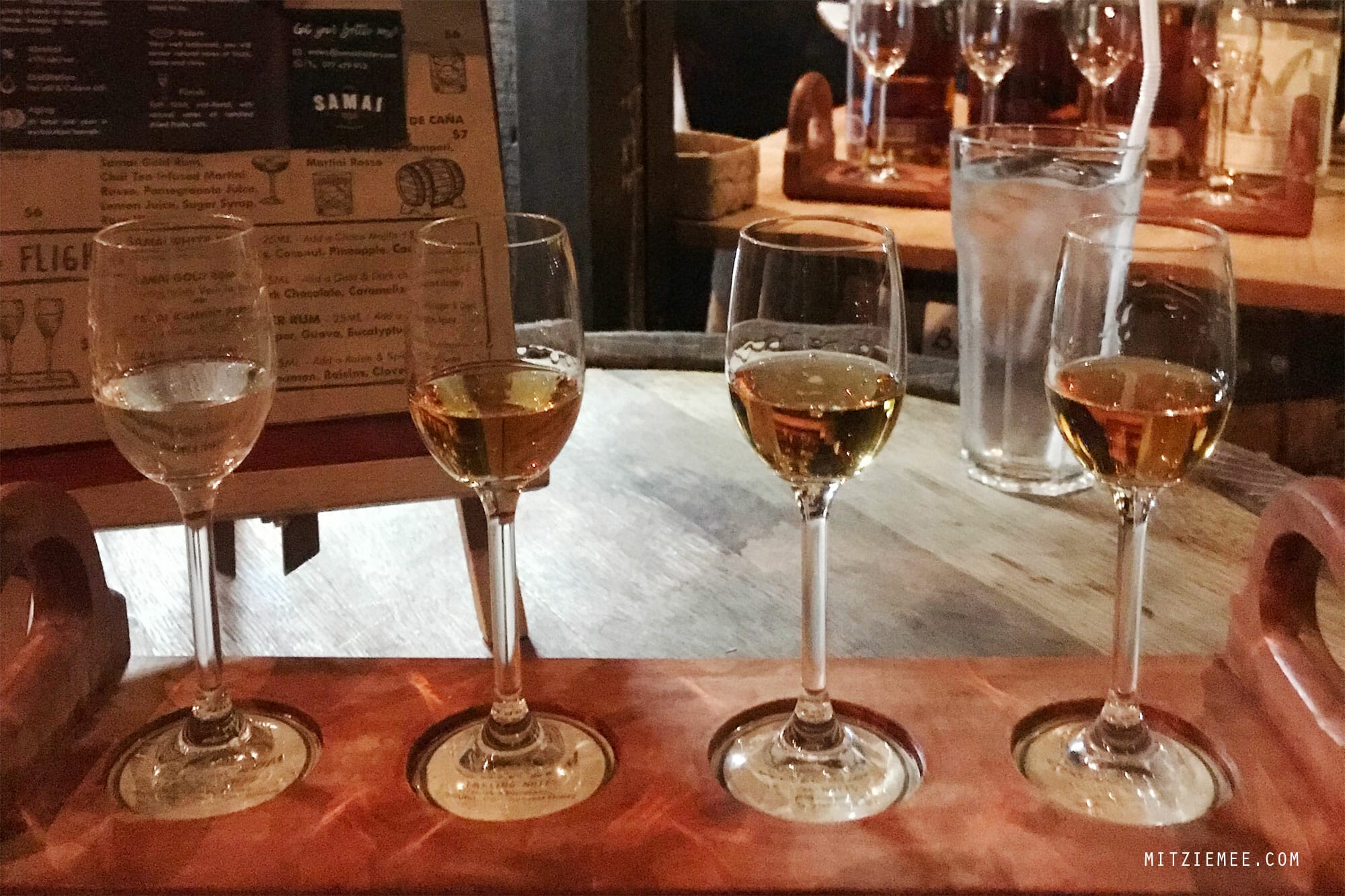 Rum flight at Samai Distillery, Phnom Penh