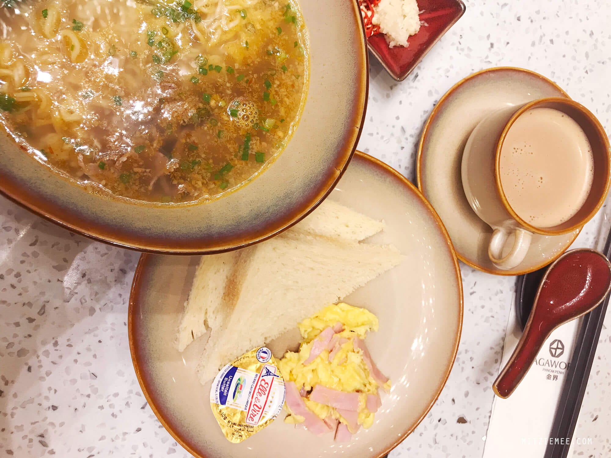 Breakfast at Hong Kong Restaurant, Naga World, Phnom Penh