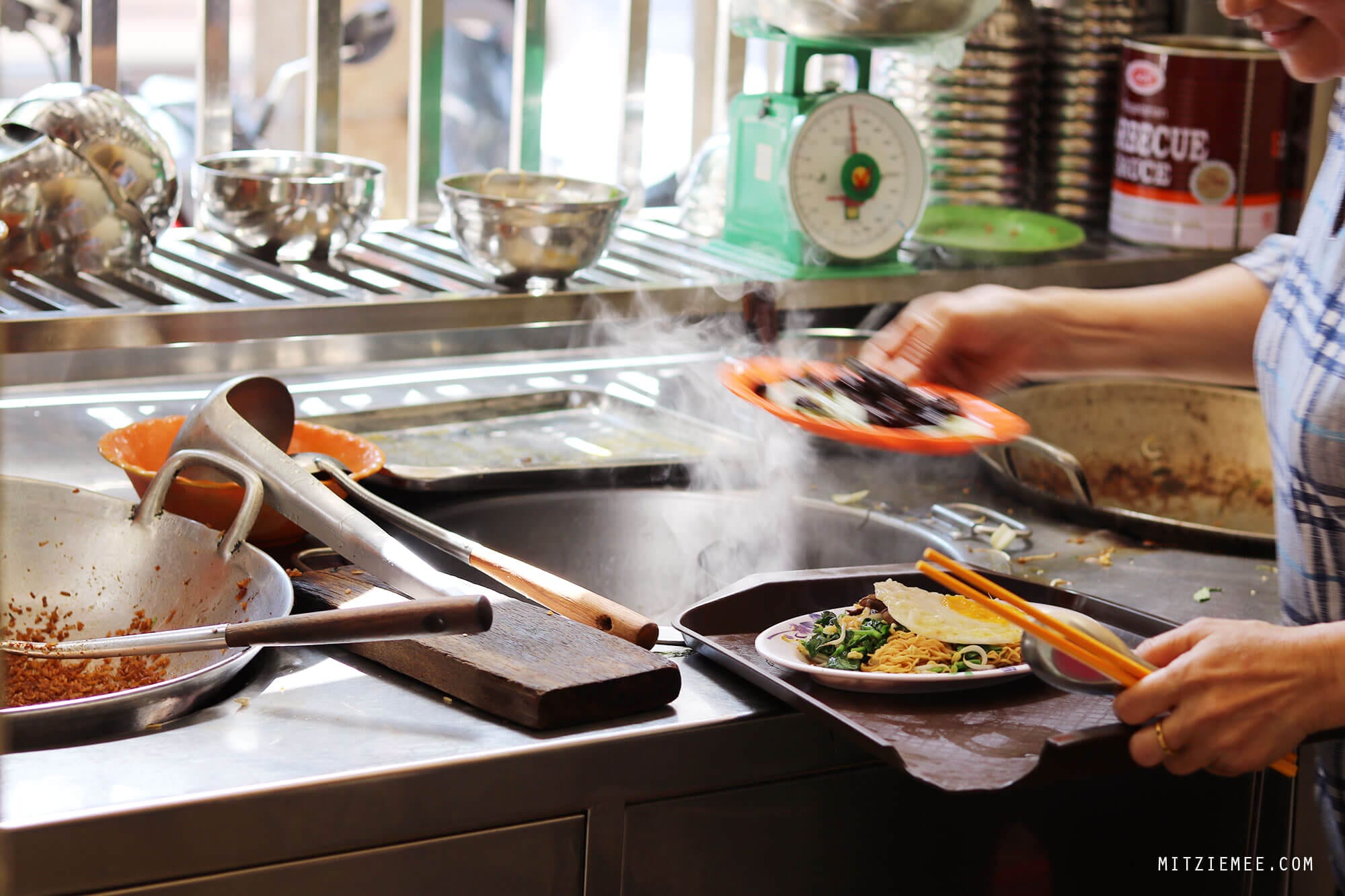 The kitchen at Vegetarian Restaurant, Phnom Penh