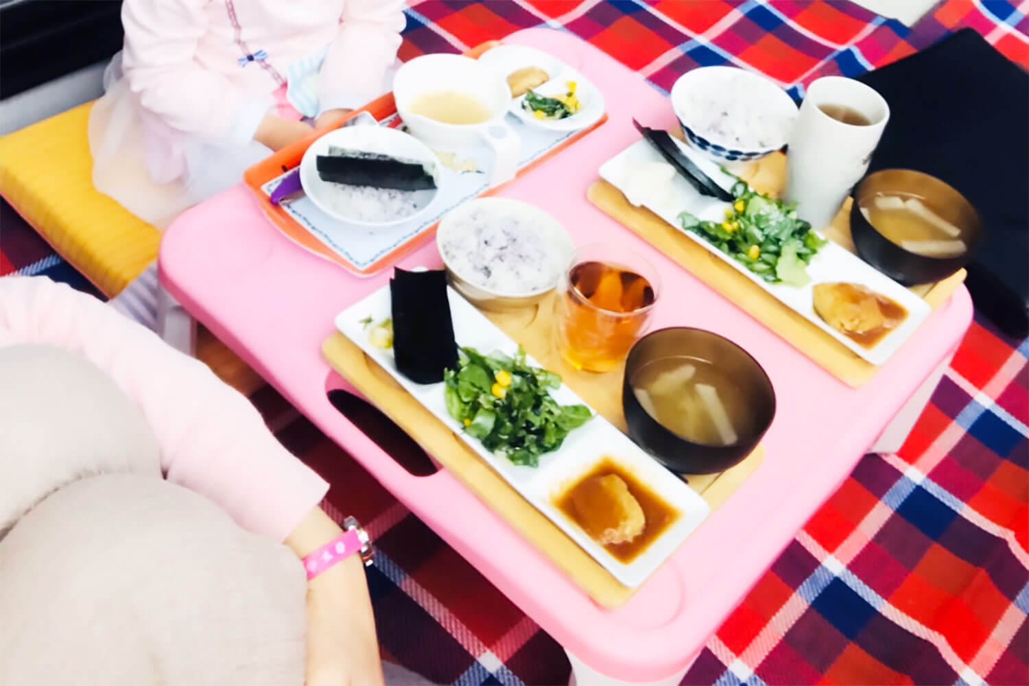 Balcony picnic in Japan