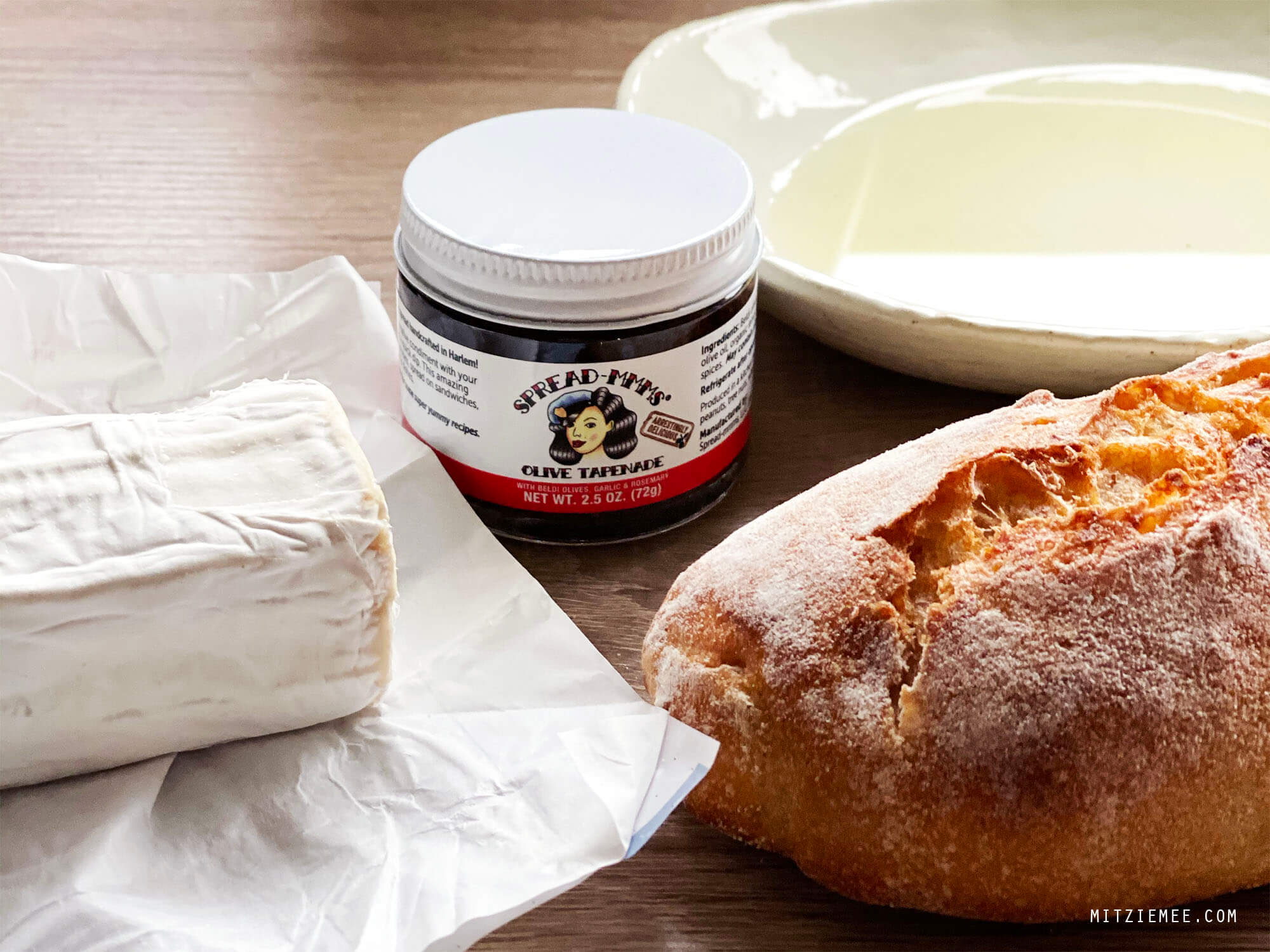 Recipe, Warm Goat Cheese Toasts with Olive Tapenade