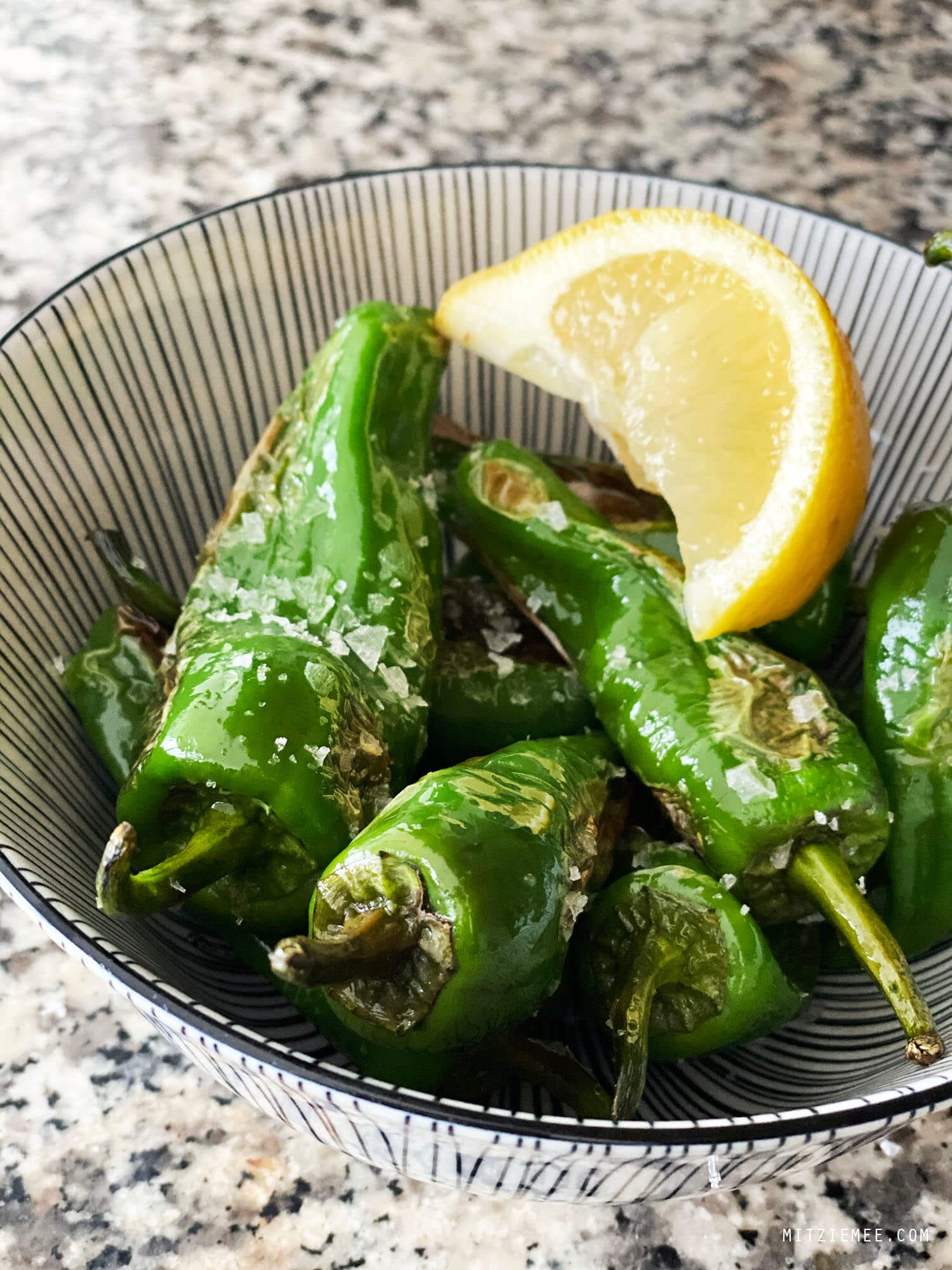 Pimientos de Padrón, blistered green peppers