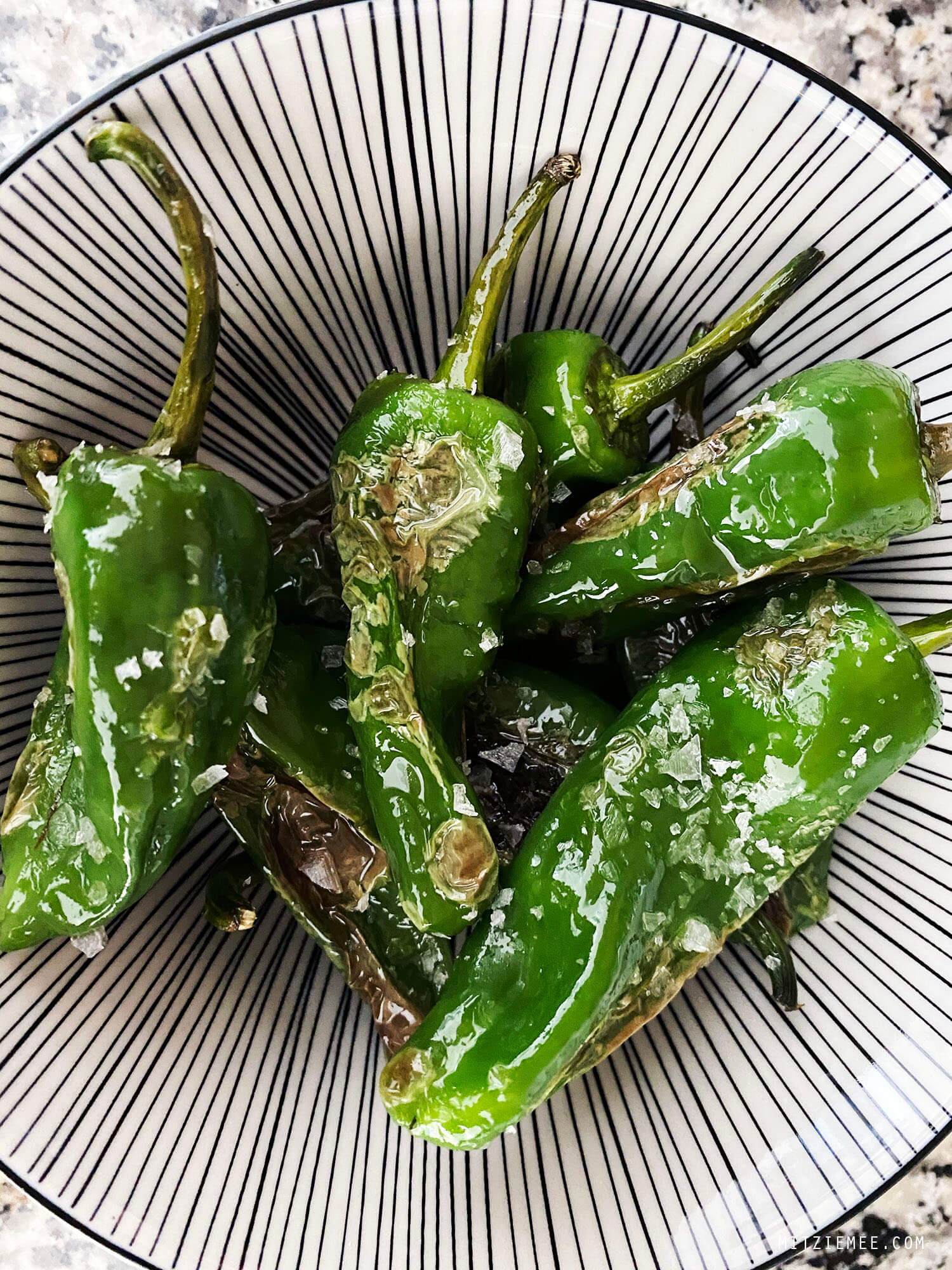 Pimientos de Padrón, blistered green peppers