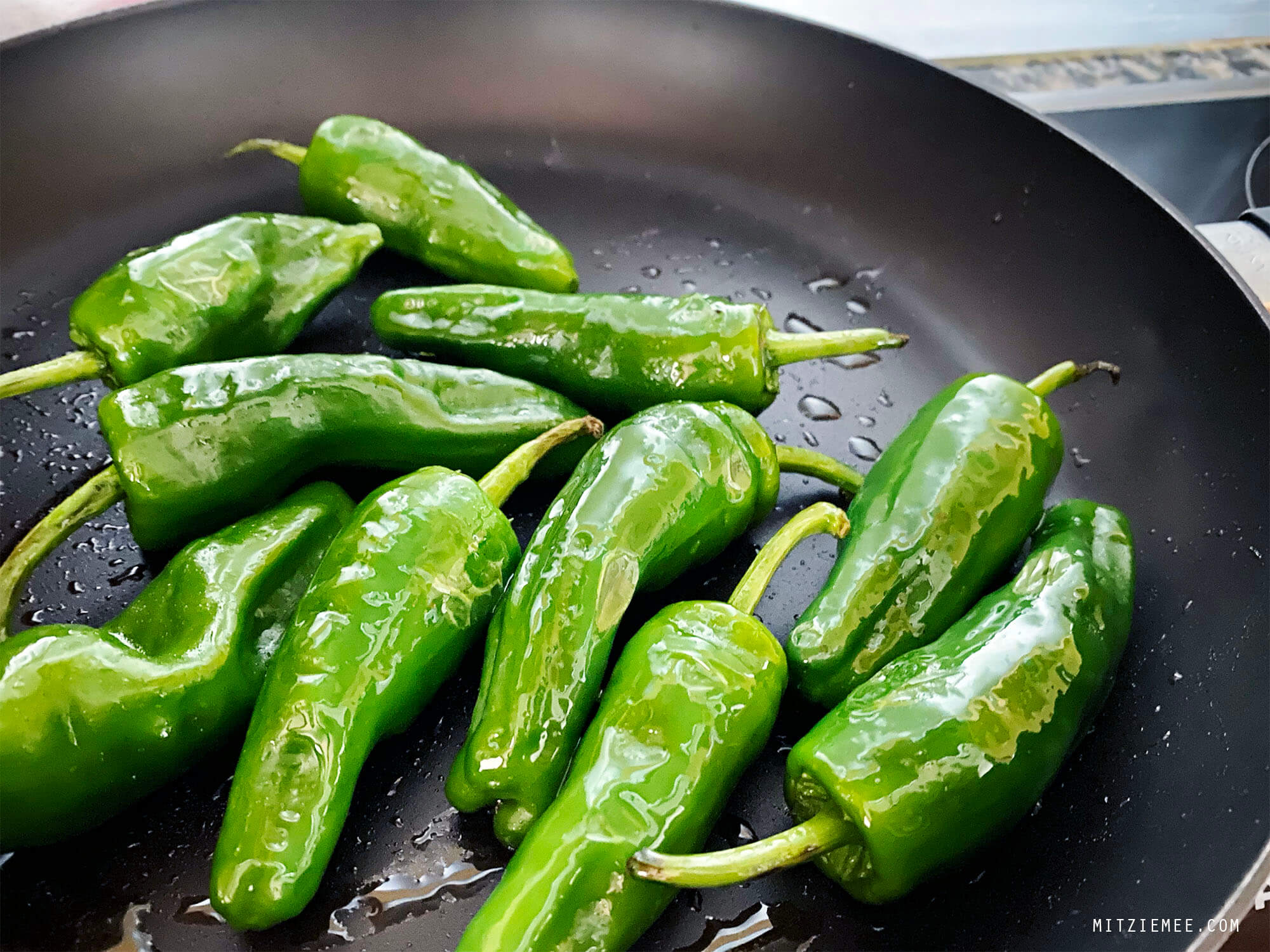 Pimientos de Padrón, blistered green peppers