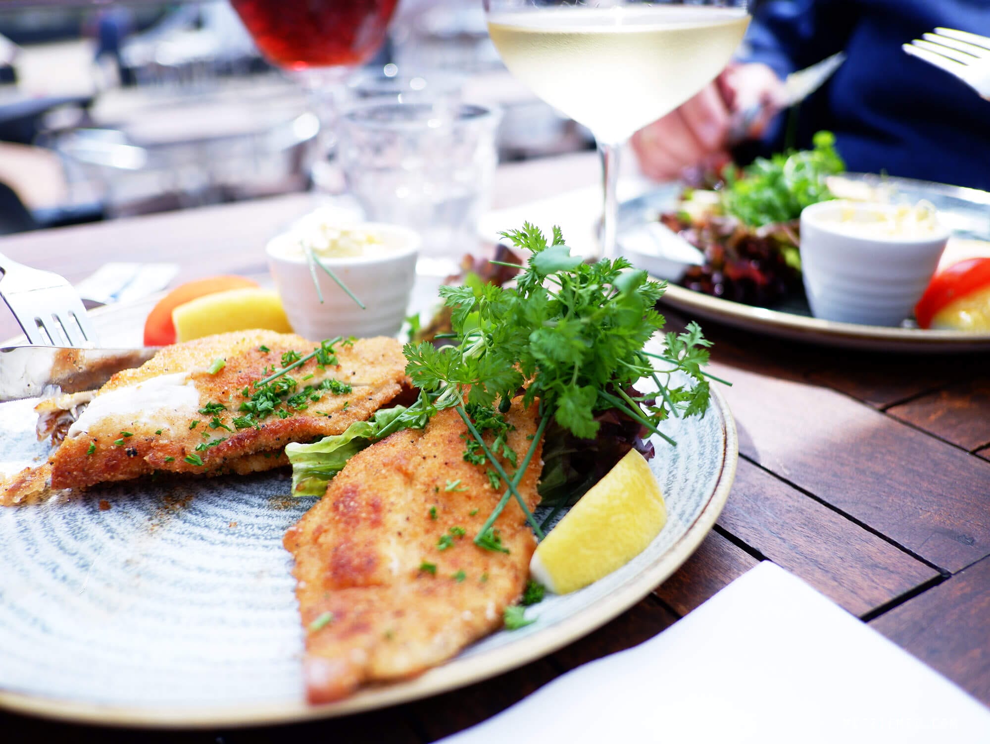 Pan fried plaice at Strandgaarden, Henne Strand, Denmark