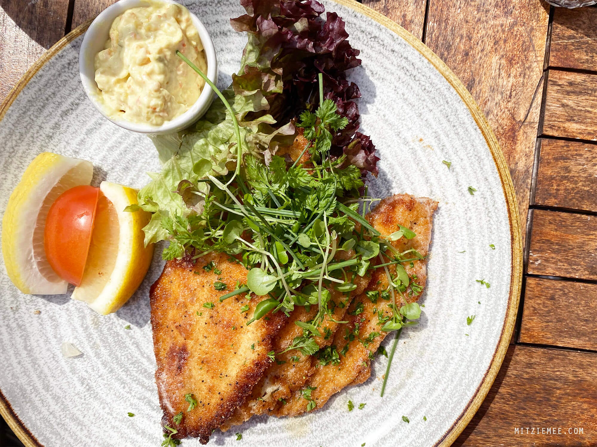 Pan fried plaice at Strandgaarden, Henne Strand, Denmark