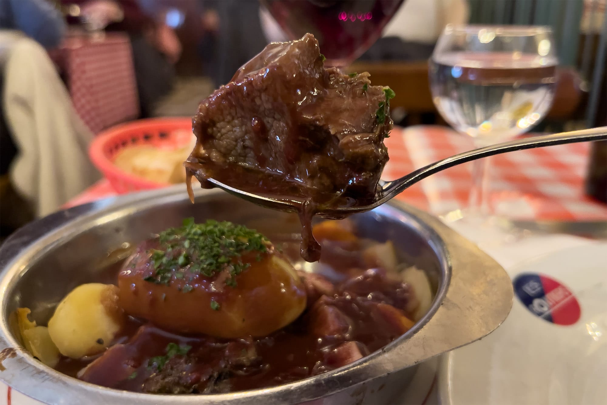 Beef Bourguignon at Les Marches - Cozy bistro in Paris