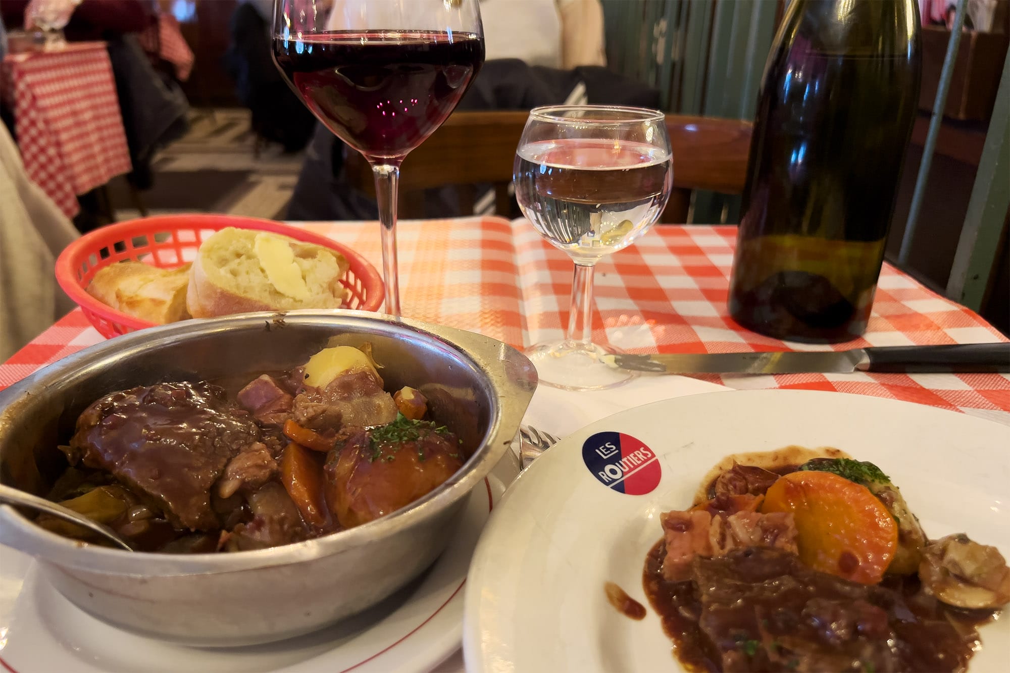 Beef Bourguignon at Les Marches - Cozy bistro in Paris