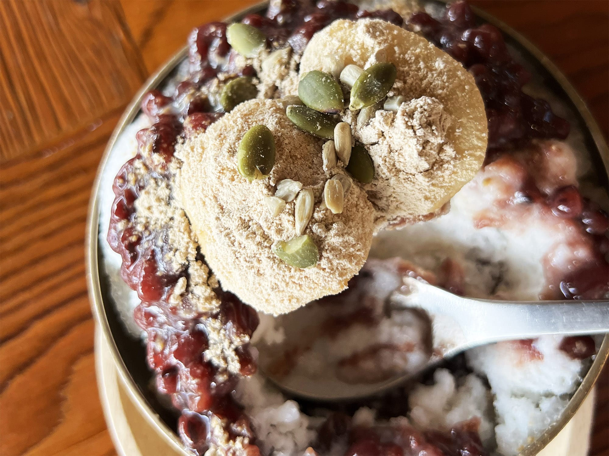 Patbingsu – Korean shaved ice with sweet red beans