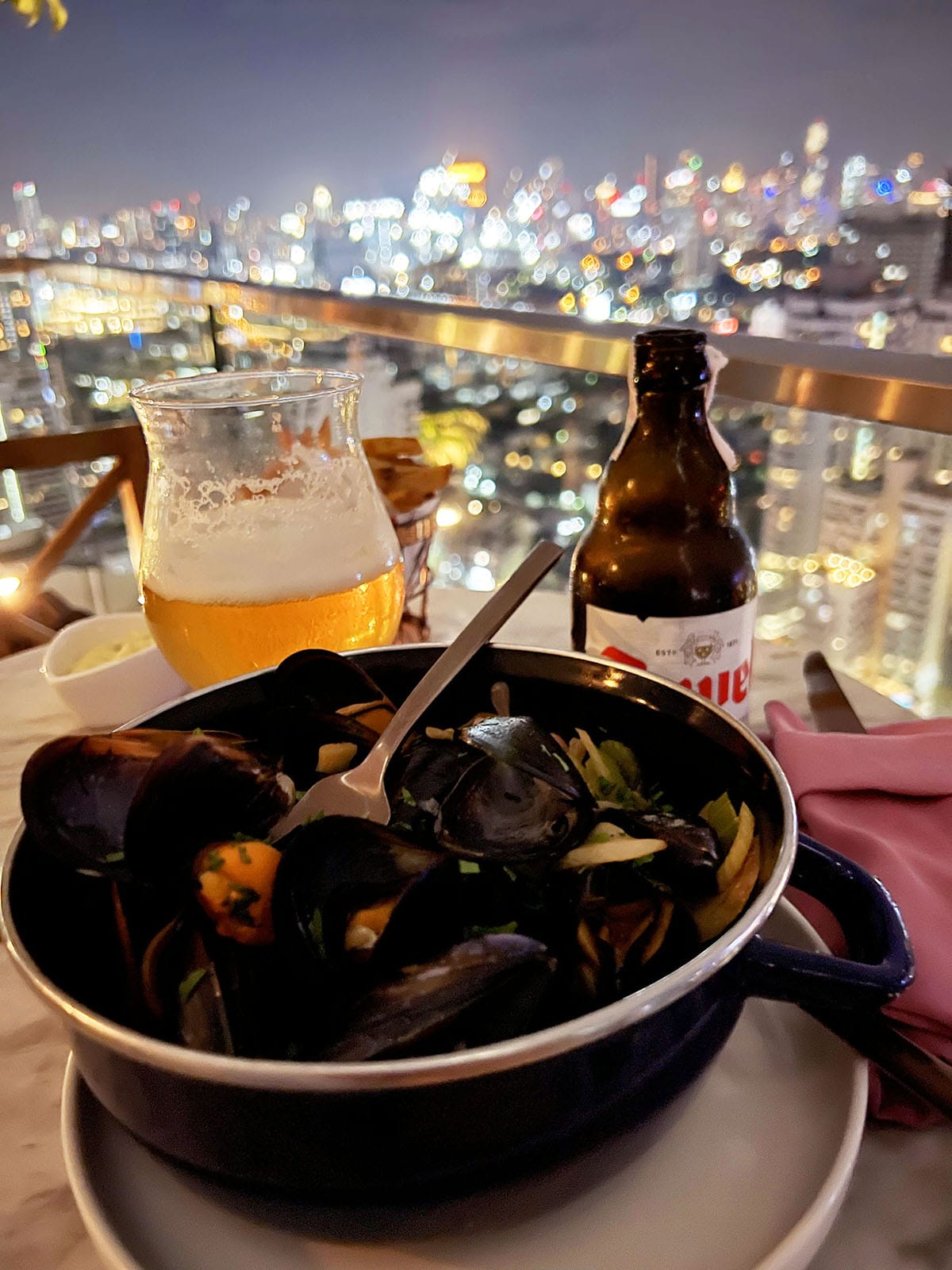 Bangkok: Belga - Moules Frites with a view