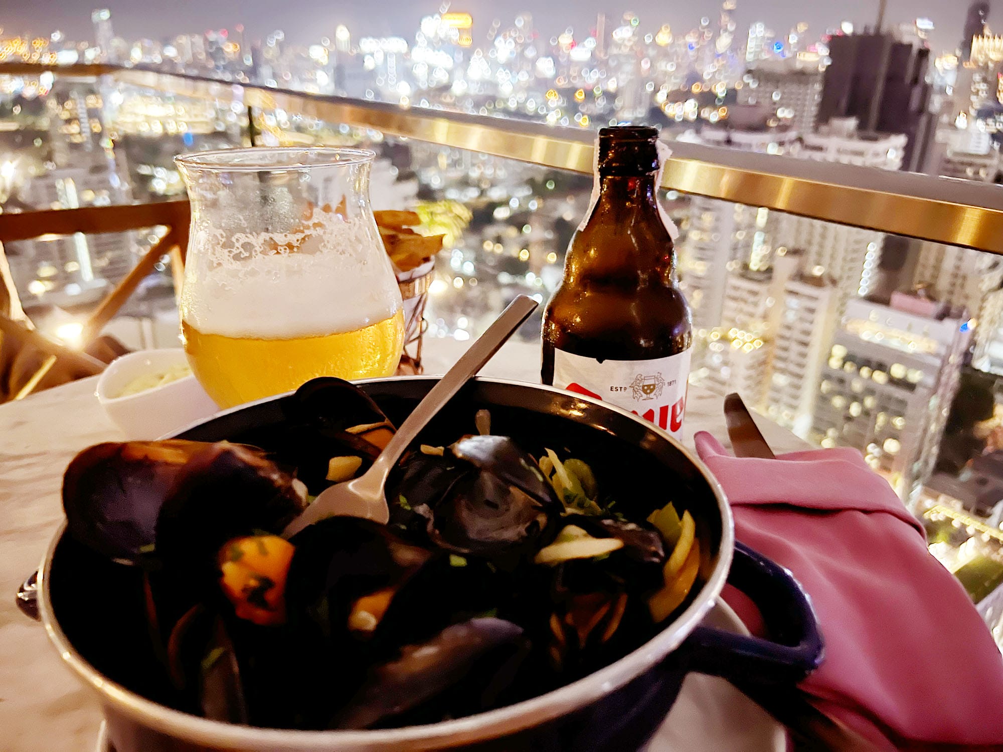 Bangkok: Belga - Moules Frites with a view