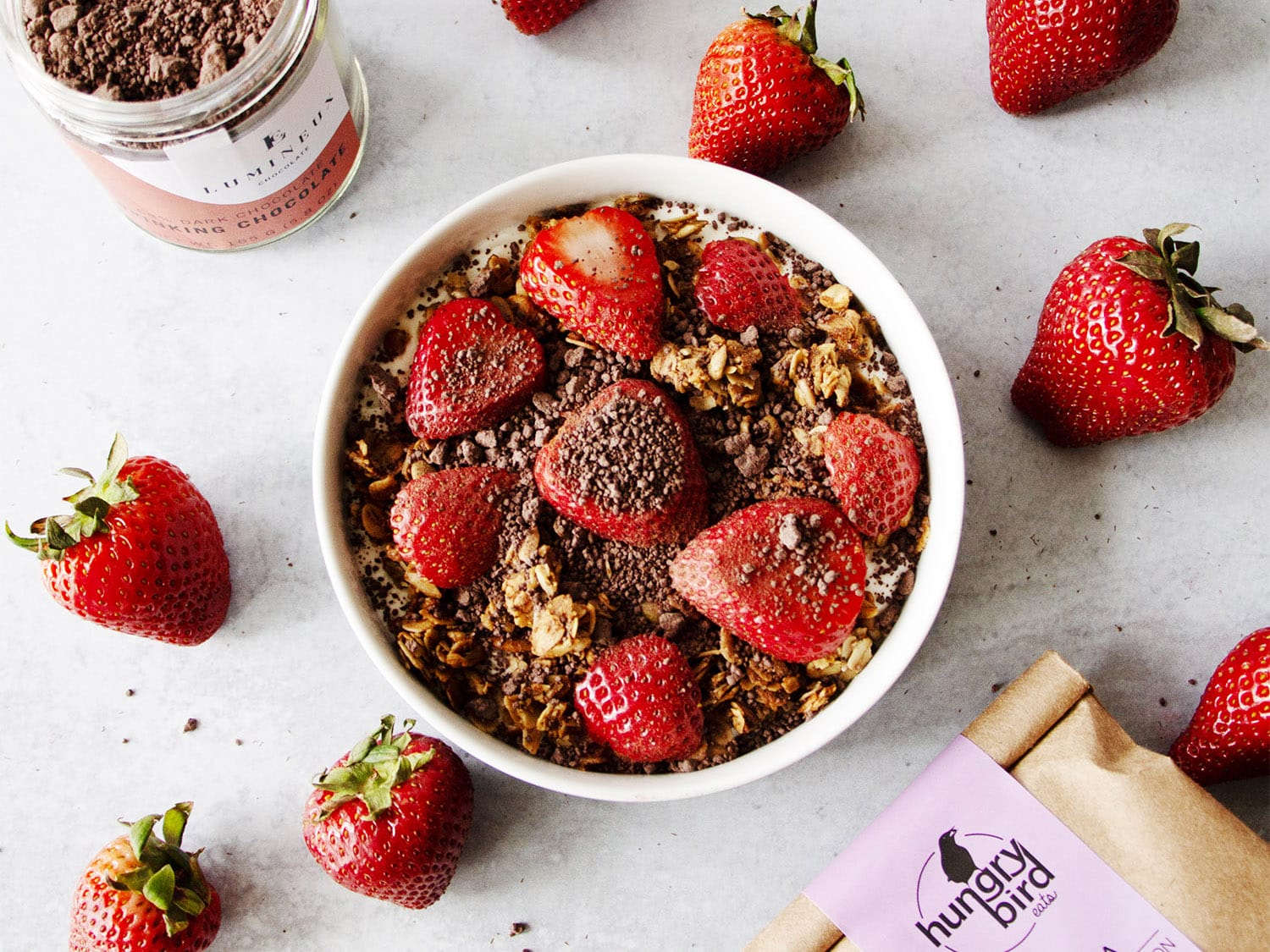 Recipe: Greek yogurt with strawberries, granola and chocolate