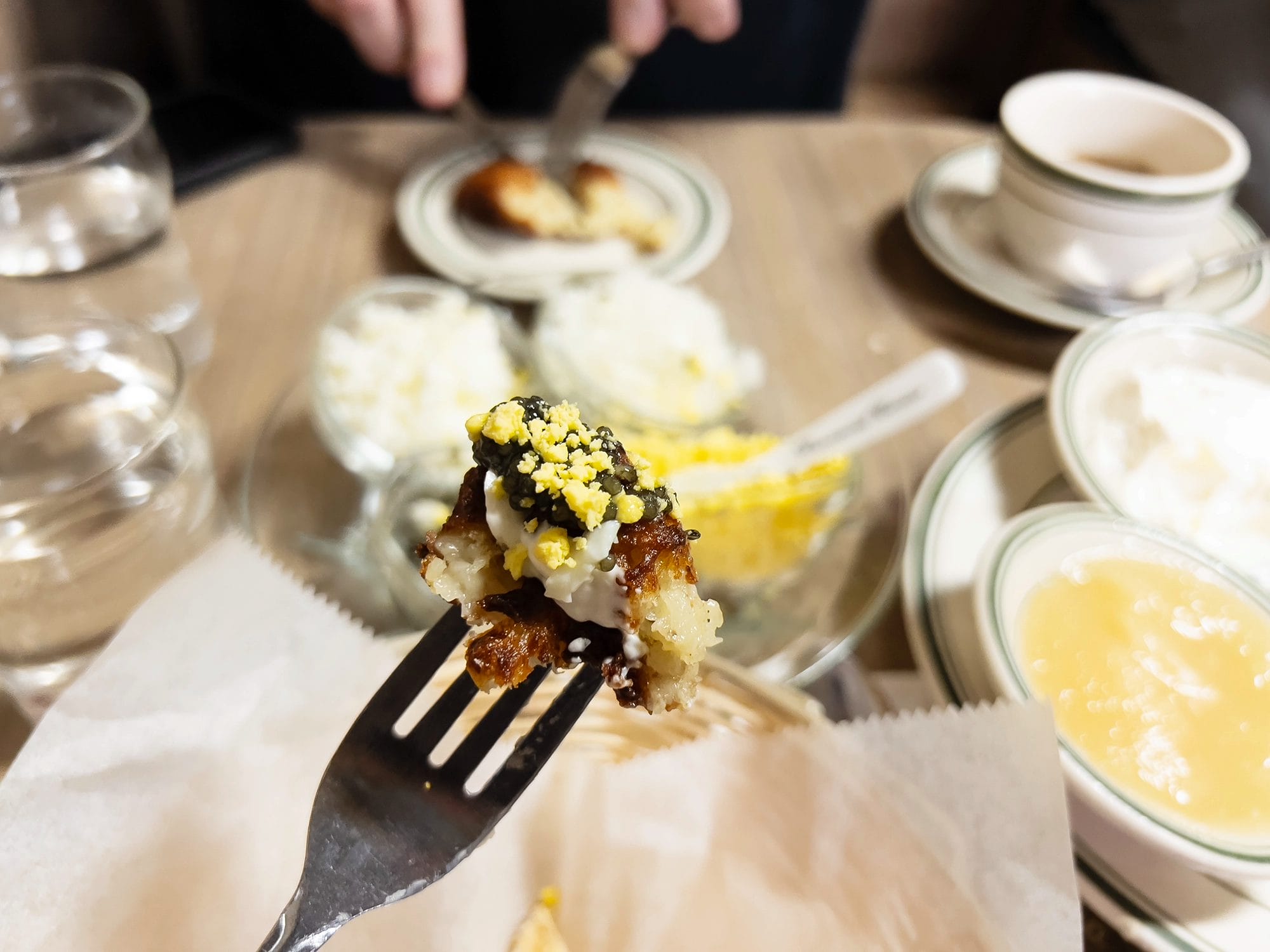 NYC: Breakfast at Bareny Greengrass - Caviar and Latkes